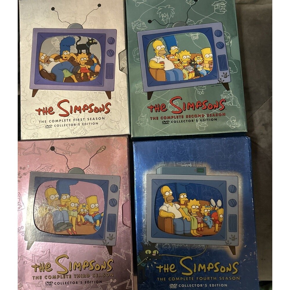 Lot of 4: The Simpsons Seasons 1-4 DVD Collector’s Edition Complete Box Set